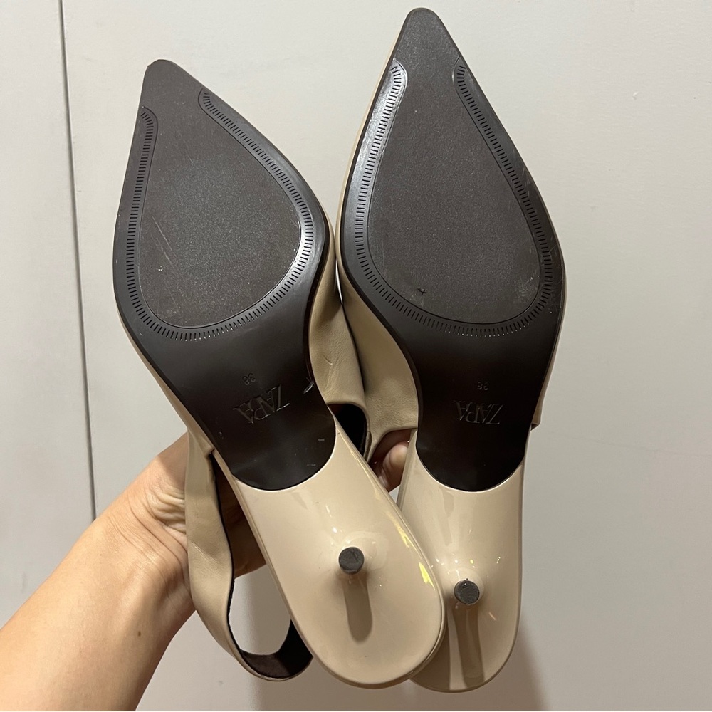 Zara nude slingback kitten heel - Picture 4 of 12